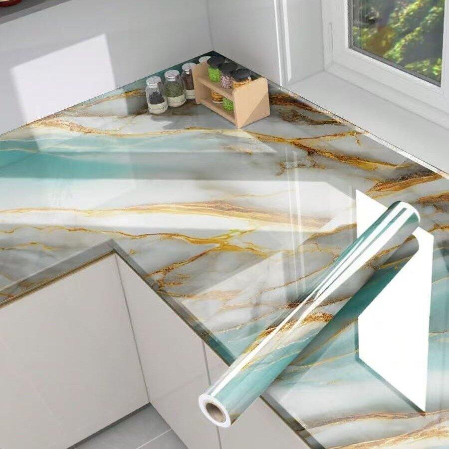 Decorative Waterproof and Moisture-proof Marble Modern Self-adhesive Wall Stickers Bedroom Living Room Kitchen Wallpaper