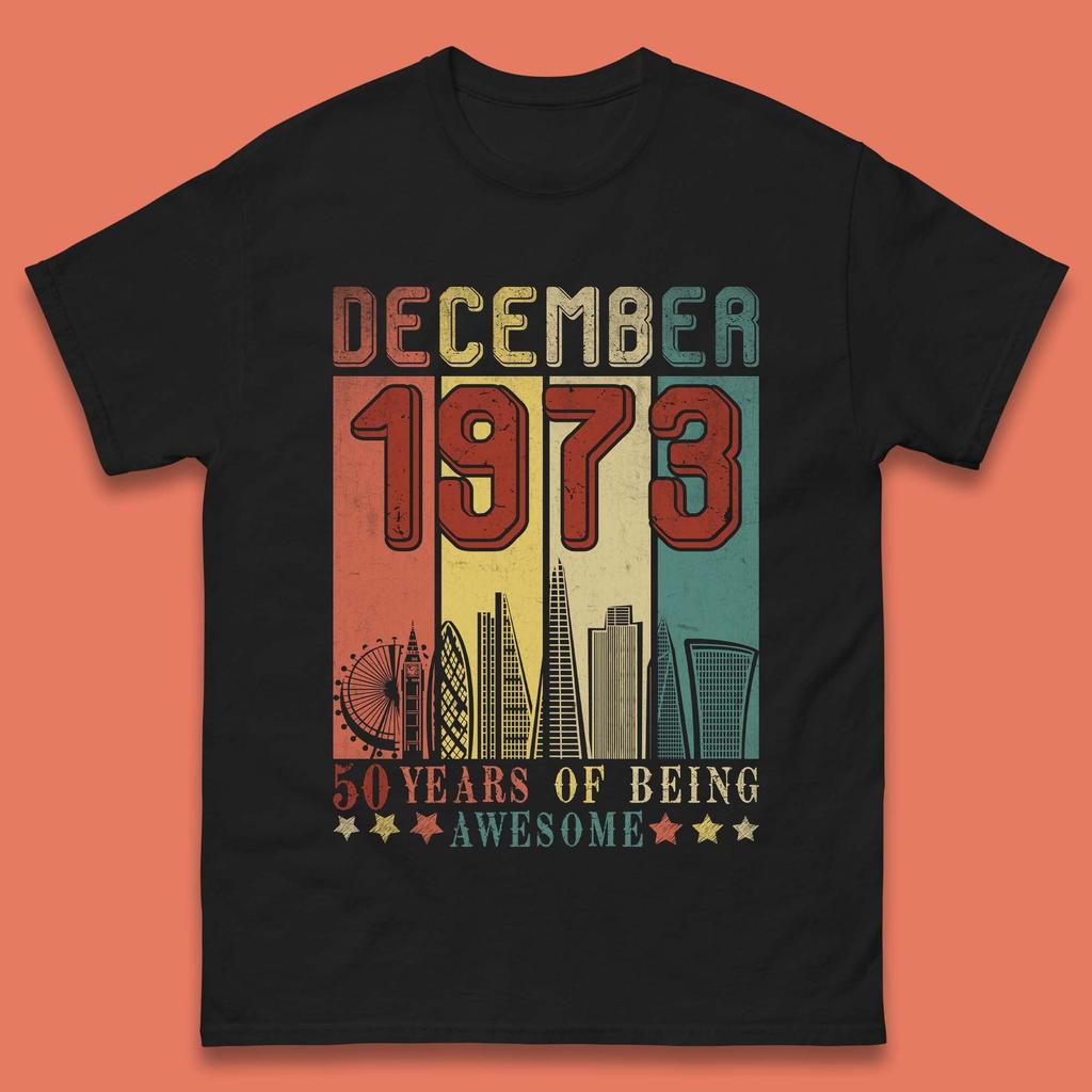 50 Years Of Being Awesome 1973 Mens T-Shirt Womens Tops Tees
