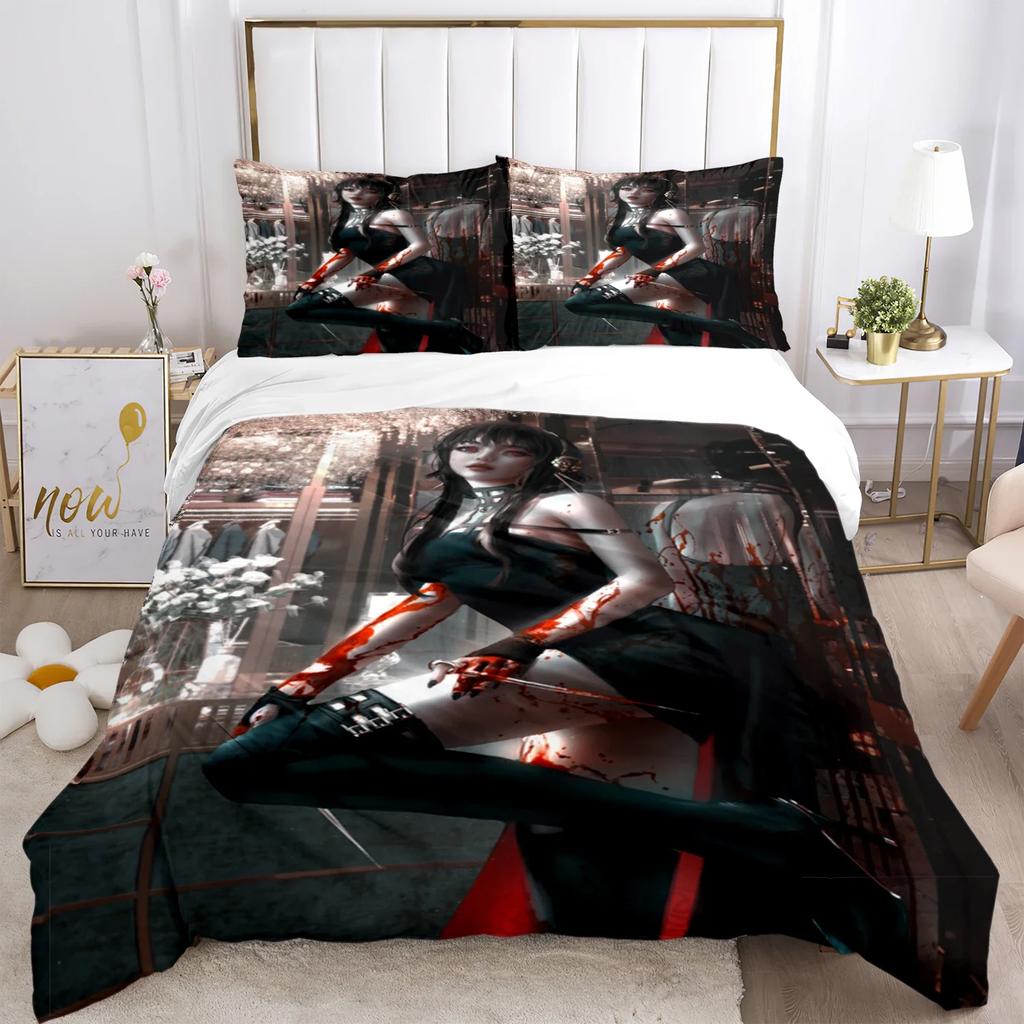 Bivariate ghostblade Print Three Piece Bedding Set Fashion Article Children or Adults for Beds Quilt Covers Pillowcases  Gift