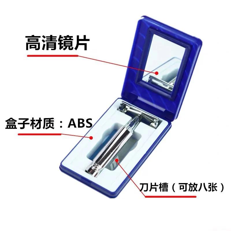 Men Shaving Barber Tools Facial Hair Razor And Blades Antique Sliver Folding Shaving Knife Stainless Steel Straight Razor Holder
