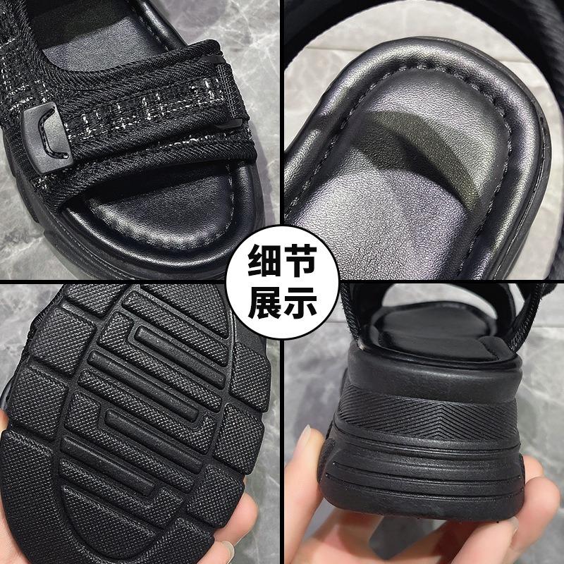 New heightening fish mouth sandals wear muffin platform sports and leisure sandals summer Velcro beach shoes