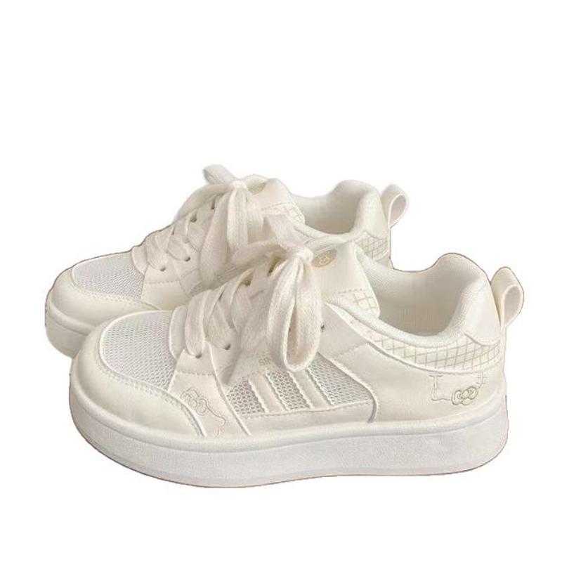 Niche casual pink transparent net platform white shoes women's summer new student sports shoes