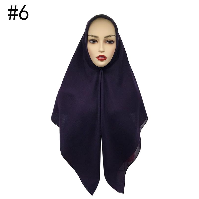 High Quality Malaysian Ladies Hijab Scarf Solid Color Cotton Oversize Square Scarf Muslim Shawls and Wraps Hijabs Foulard Femme