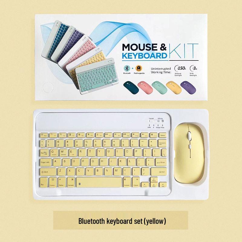 Wireless Bluetooth Keyboard & Mouse for Tablets and Phones - Silent, Rechargeable