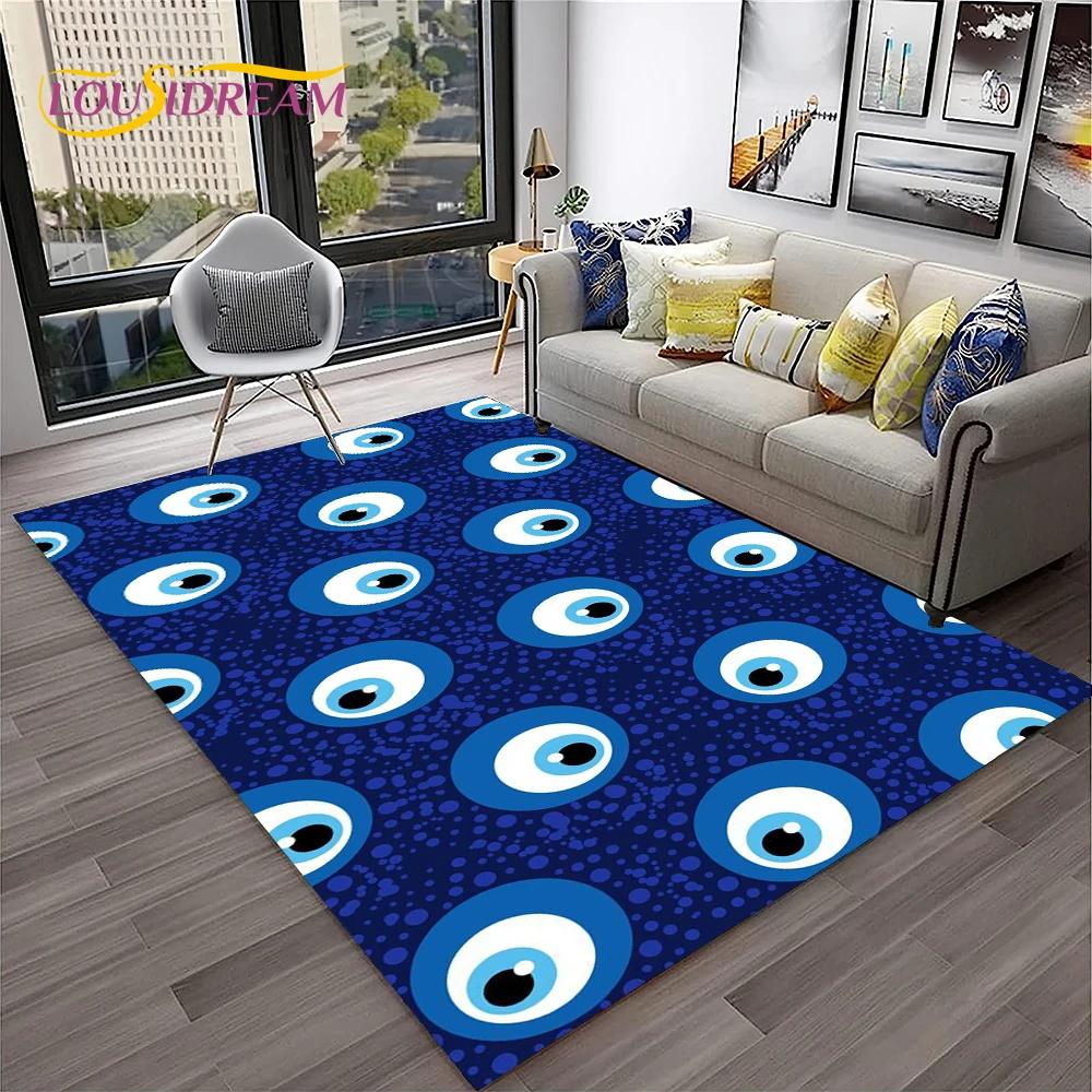 Evil Eye,Eye of Horus,Nazar Tree of Life Carpet Rug for Home Living Room Bedroom Sofa Doormat Decor,Area Rug Non-slip Floor Mat