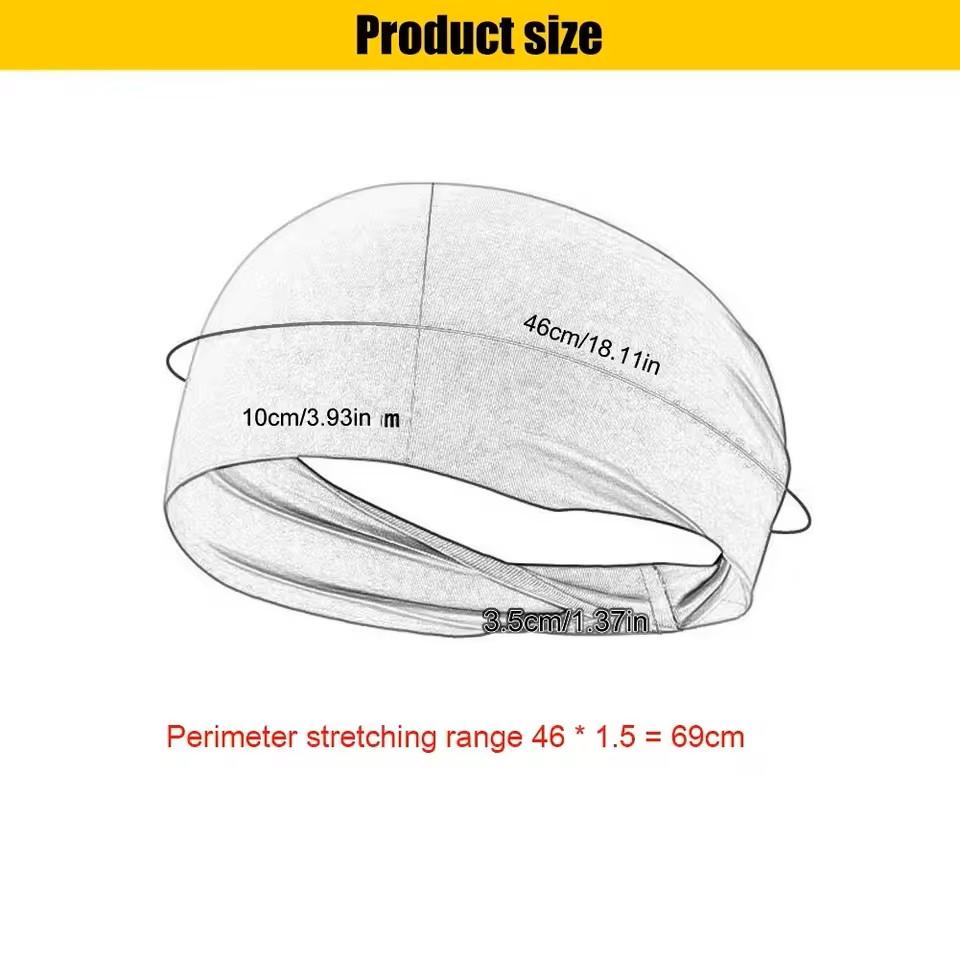 Bandeau de sport Bandeau de sueur Fitness Bandeau pour cheveux Tennis Yoga Absorbe la sueur Bandeau pour la tête Basketball Course à pied Bandeau de sueur Femmes Hommes
