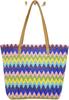 Natural Wavywoven Shoulder Bag With Organizer For Beach And Casual Outings