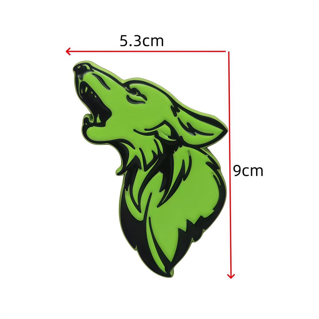 3D Metal Wolf Logo Car Front Grille Badge Side Fender Rear Trunk Emblem Sticker Decal  Car Exterior Decorative Accessories