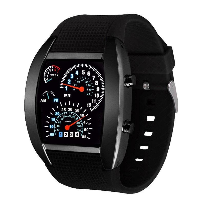 Racing Dashboard Electronic Watch Fashion Sports Aviation LED Electronic Watch Men and Women Students Personalised Watch