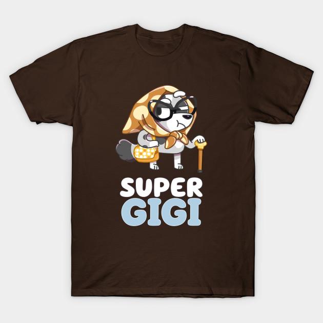 

Men Black Print T-shirt Bluey Grannies - Super Gigi No-Cut Transfer Paper Print Cotton Tshirt S коричневий