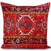 1Pc Red Persian Kilim Cushion Cover, Oriental Bohemian Rug Print Throw Pillow Case For Home Sofa Bedroom Decor