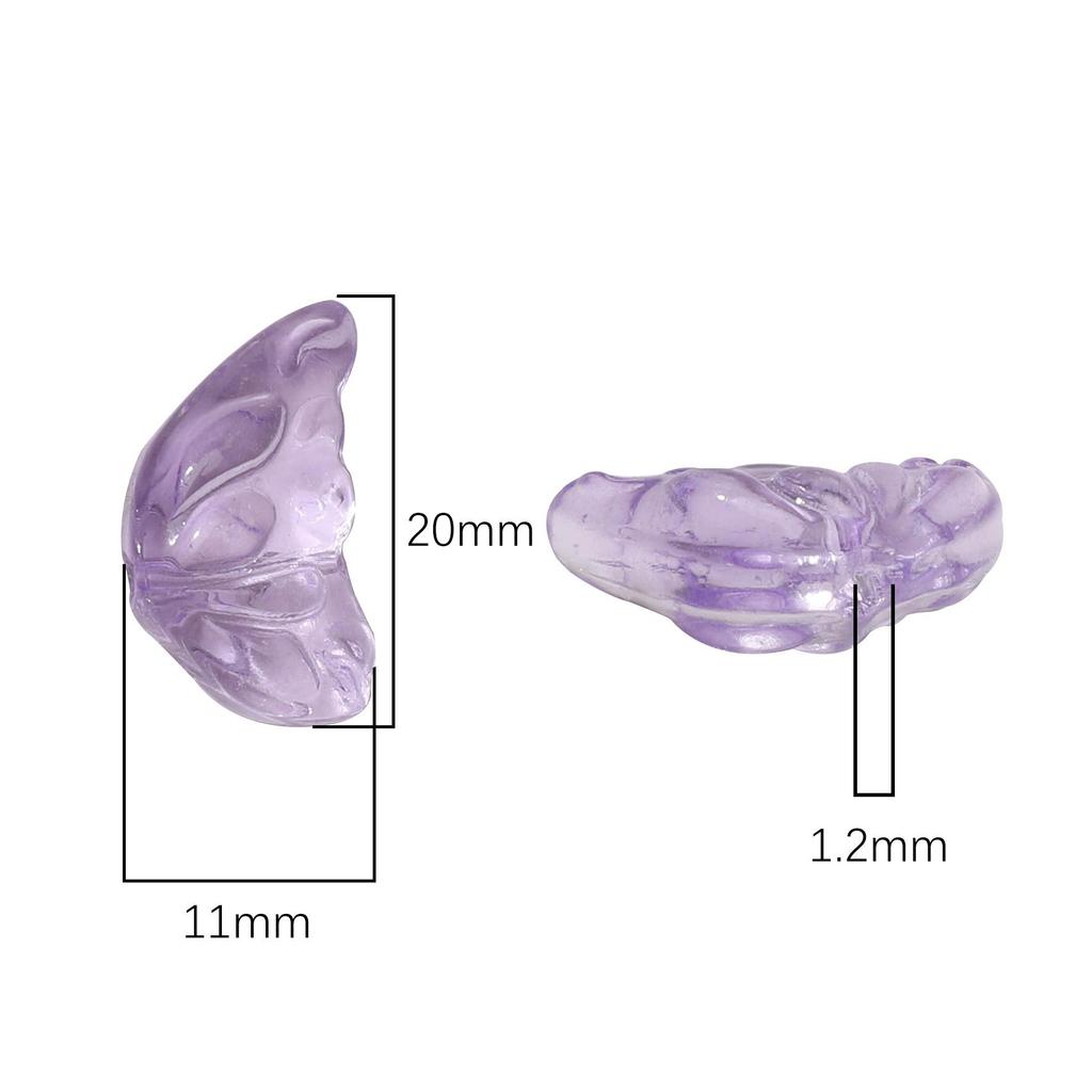 10Pcs Glass Single Wing Beads for Jewelry Making DIY Bracelet Necklace