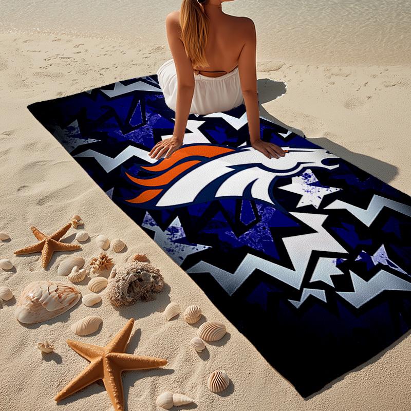 Denver Broncos Logo Microfiber Beach Towel, Lightweight And Quick-Dry, for Summer Travel, Beach Essential, Swimming Pool