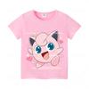 Pokemons Cotton T-Shirt Pikachu Eevee Cartoon Anime Tees Classic Game Fashion Printed Tops Summer Breathable Casual Clothes Gift