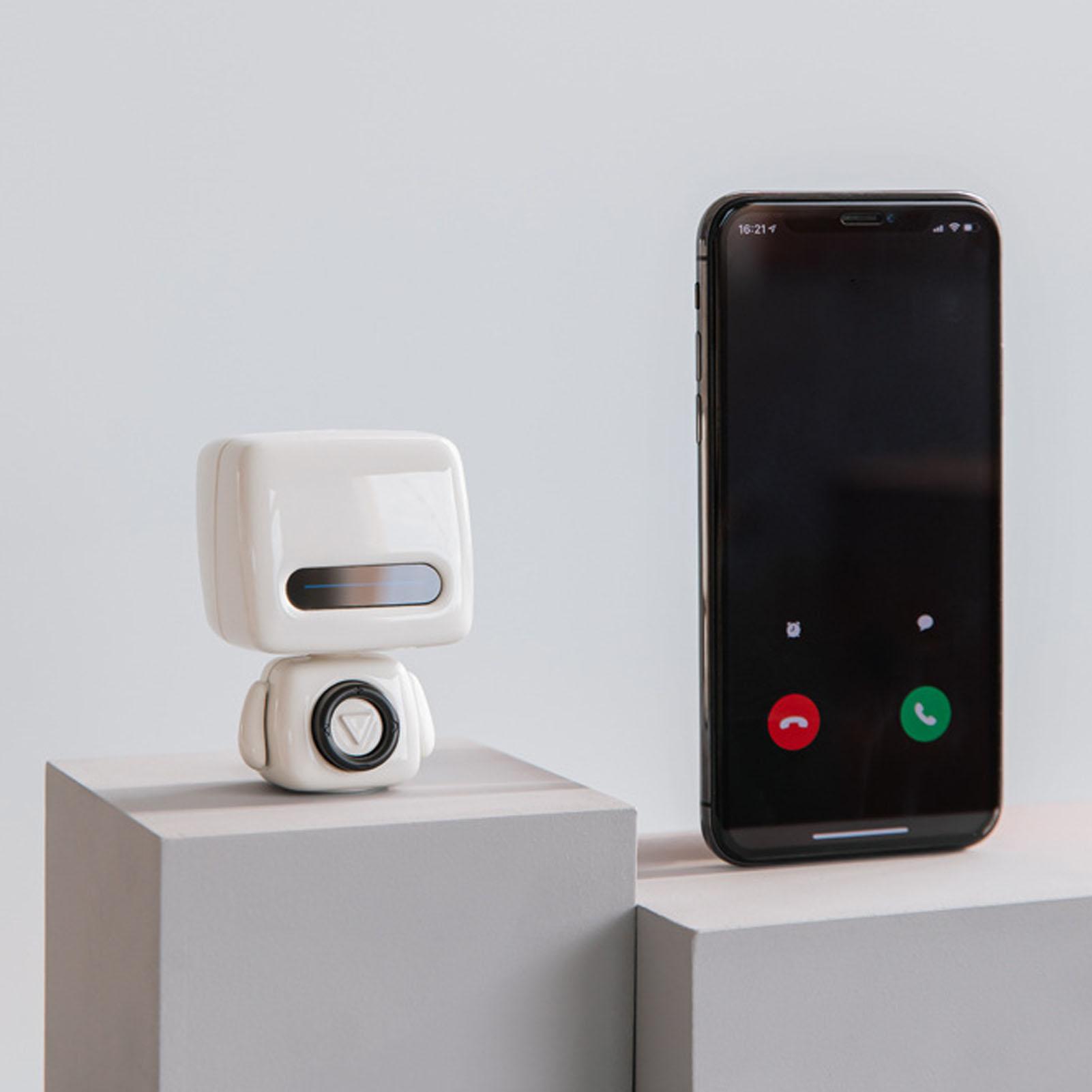 

Портативный Bluetooth-динамик в форме милого робота со встроенным микрофоном, многофункциональный интеллектуальный беспроводной динамик для белый