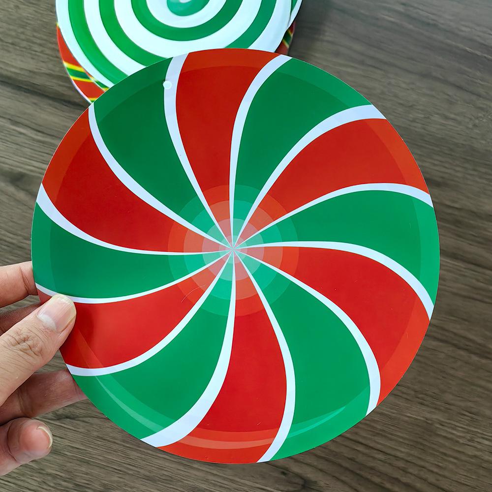 Christmas PET Candy Ball Ornaments Double Sided Pattern Hanging Decoration DIY Party Wall Decor Tree Pendant