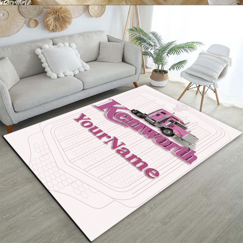 Kw Heavy Trucks Customize Your Name Area Rug Perfect for Study room Hallway Kitchen Game Room Antislip Carpet Anime Office Decor Wedding Party Gift