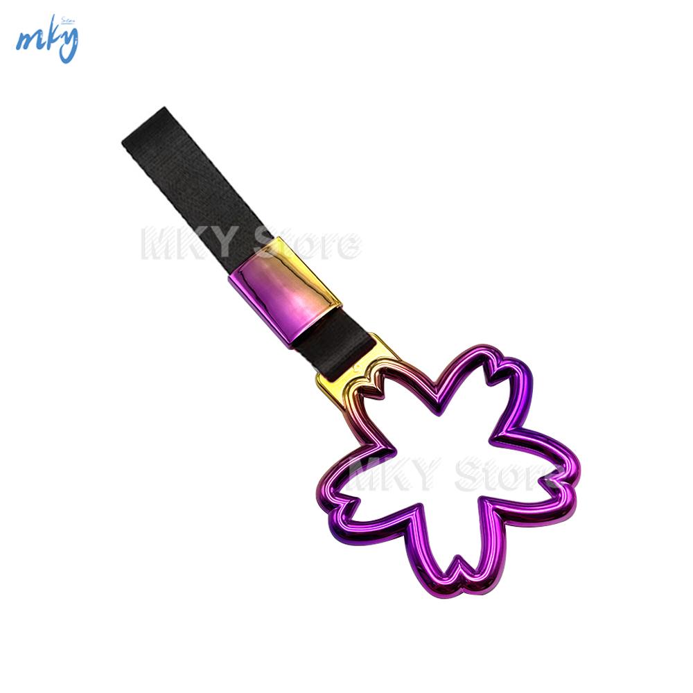 Kolorowy pierścień Tsurikawa serce JDM wyścigi pociąg autobus uchwyt pasek na rękę stylizacja pasek z zawieszką Drift akcesoria samochodowe pasek samochodowy