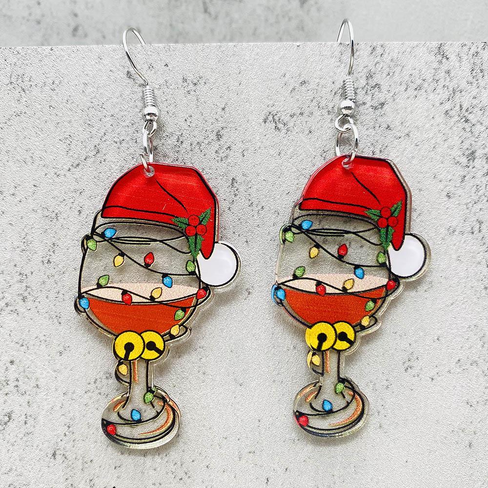 Праздничные акриловые рождественские серьги с дизайном гирлянды Acrylic