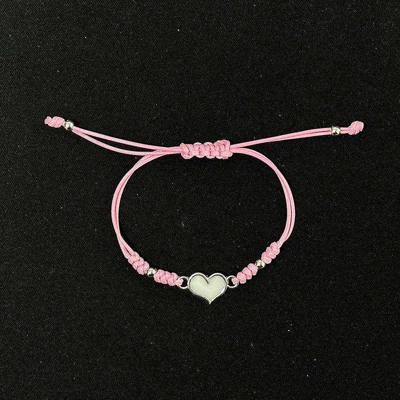 Adjustable Braided Bracelet Comfortable Glowing Heart Bracelet Lucky Knot Bracelet Love Heart Jewelry For Special