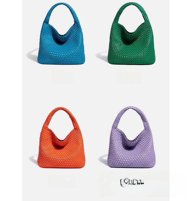 2024 Spring/Summer Women's Hand-Woven Soft Leather Bucket Bag - High-End Single Shoulder Handbag & Underarm Bag