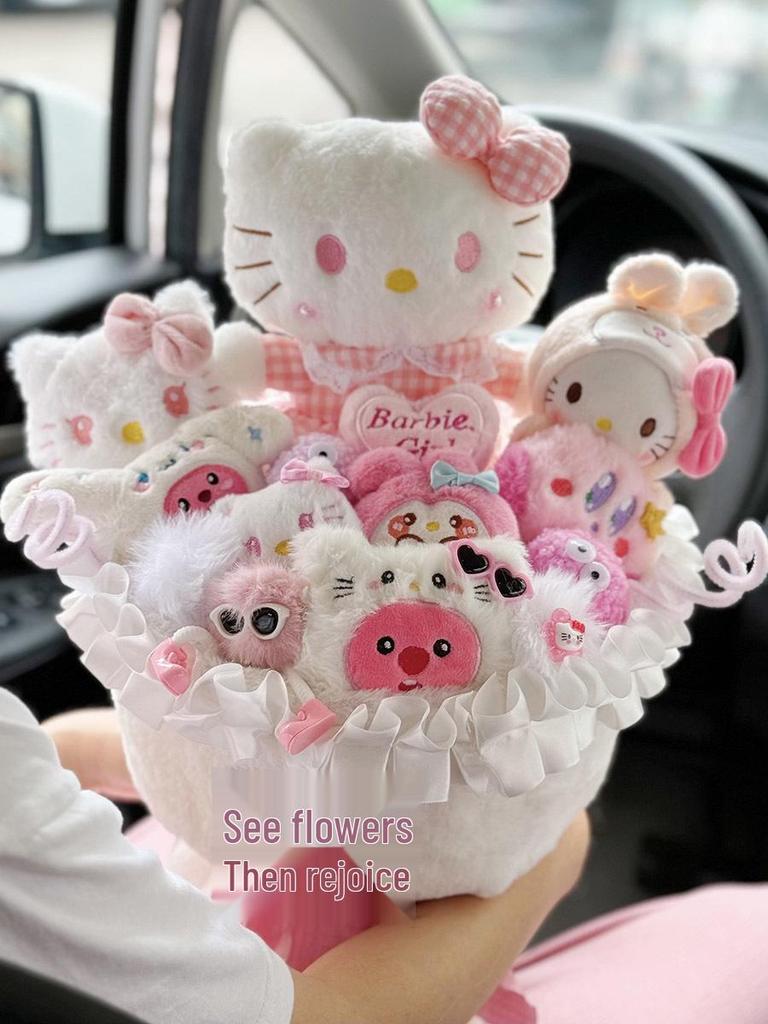 Valentine's Day Kitty Plush Bouquet: Perfect Gift for Girlfriend or Bestie