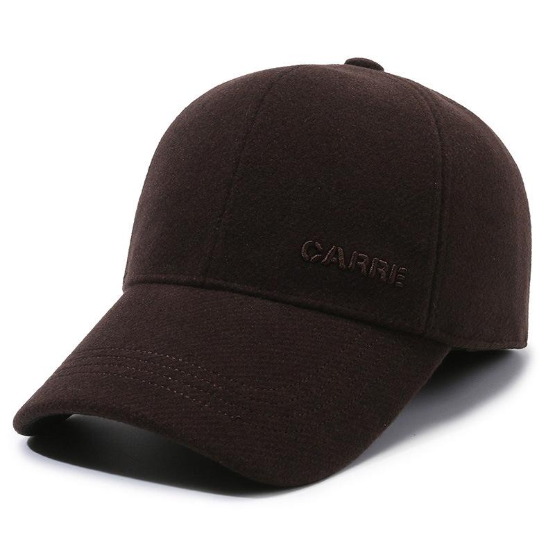 Men's Autumn Winter Hat Velvet Thick Baseball Cap Outdoor Windproof Coldproof Cap Ear Protection Cotton Cap