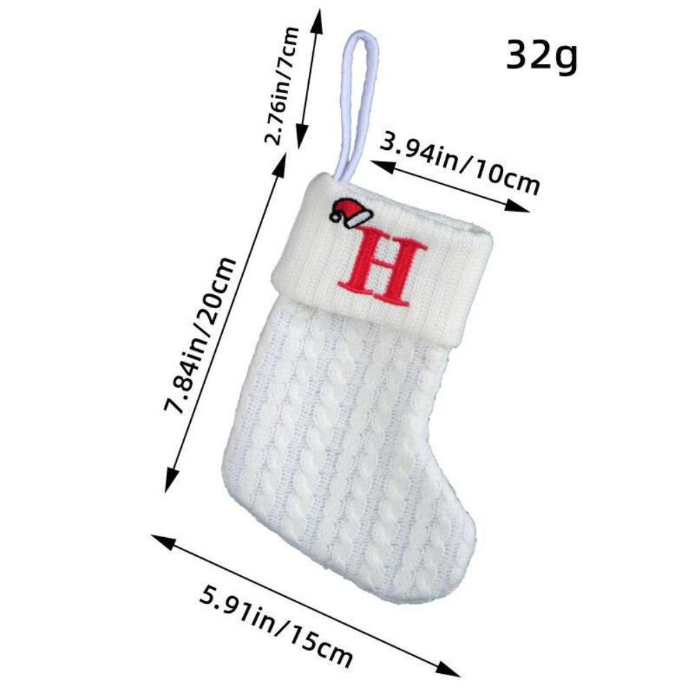 Embroidered Christmas Socks Alphabet Christmas Tree Pendant  Christmas Tree
