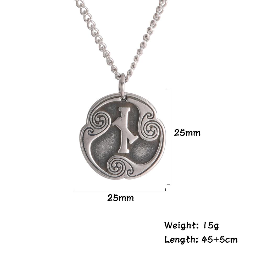 Vintage Norse Rune Necklace Viking Jewelry Stainless Steel Pendant Wicca Amulet Gift for Men Women