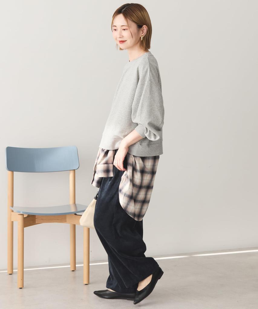 Corduroy wide pants navy S