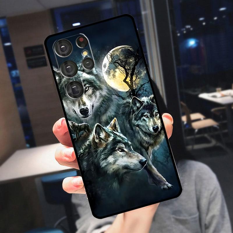 Sternen Tier Wolf Hülle Für Samsung Galaxy S23 S24 S25 Ultra S21 S22 S20 S9 S10 Plus S21 FE S24 FE Handyhülle