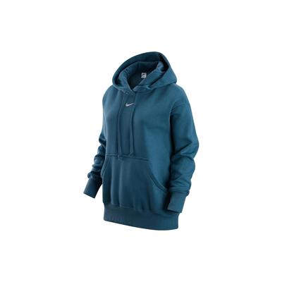 Düz Renk Logo Baskılı İpli Kapüşonlu Sweatshirt Kadın kapüşonlular Mavi DQ5861-440