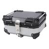 25L Motorcycle Top Box Aluminum Alloy Quick Release Water Resistant with Safety Lock Universal Rear Top Case for Helmet Luggage Silver