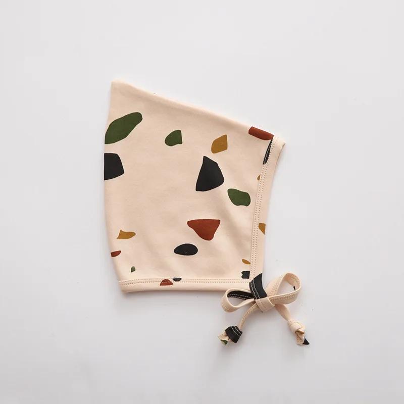 

Весенне-летняя шапочка для новорожденных в европейском стиле в стиле ретро с цветочным принтом, шапка из мягкого хлопка для маленьких мальчиков и девочек, реквизит для фотосъемки, шапка для детей От 0 до 1 года