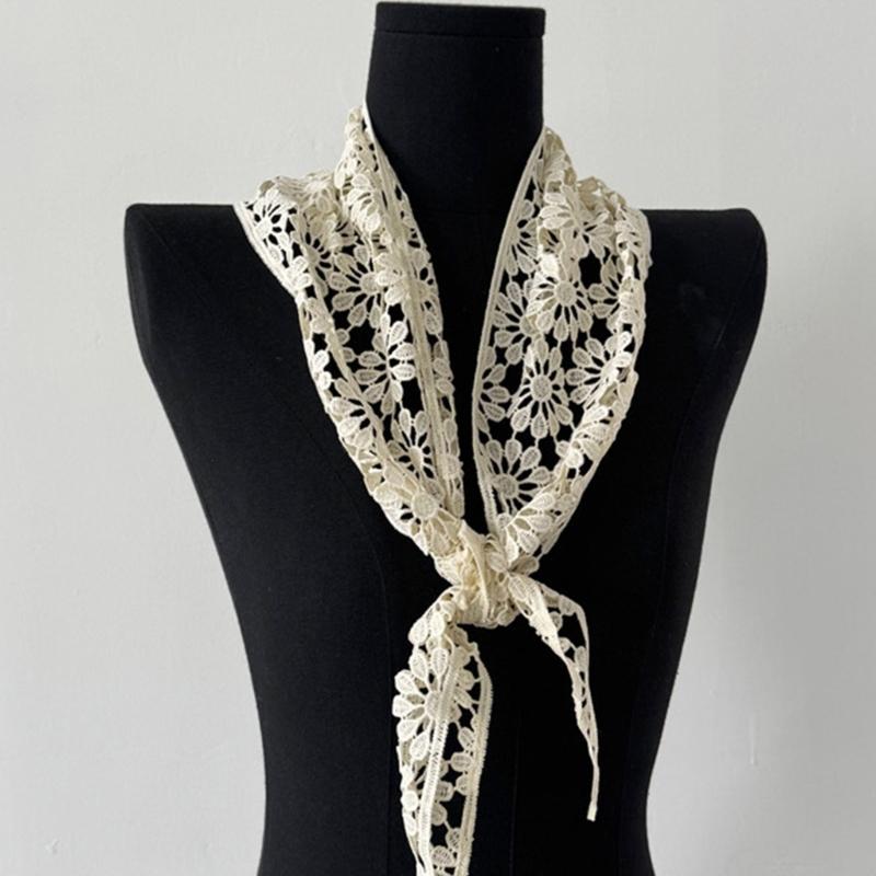 Multiuse Hollowout Flower Scarf Aesthetic Bohemian Headwear Waist and Bag Band For Women Various Occasion Photo Props