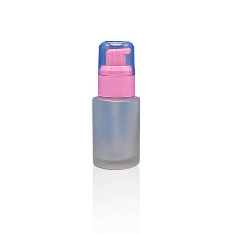 Bouteille Pompe en Verre Dépoli 30 ml Bouteille Vide pour Fond de Teint Contenant Rechargeable Portable pour Voyage Maquillage