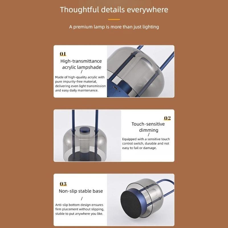 Retro Nordic Desk Lamp Rechargeable Indoor Desk Lamp Camping Lamp Camping Night Lamp Reading Home Decoration