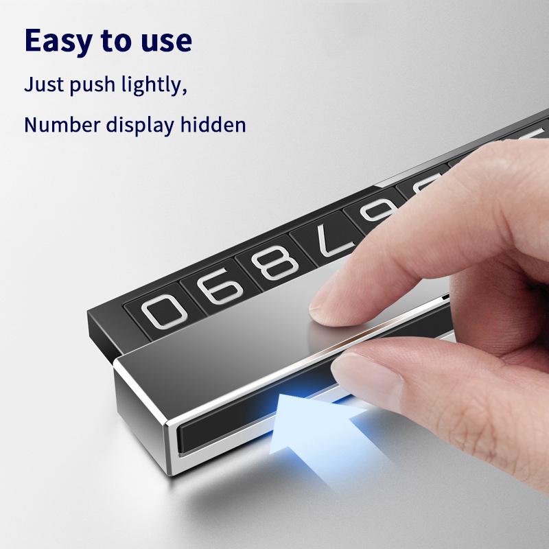 Car Phone Number Temporary Car Parking Card Plate Luminous Phone Number Holder Hidden Parking Telephone Number Plate Accessories