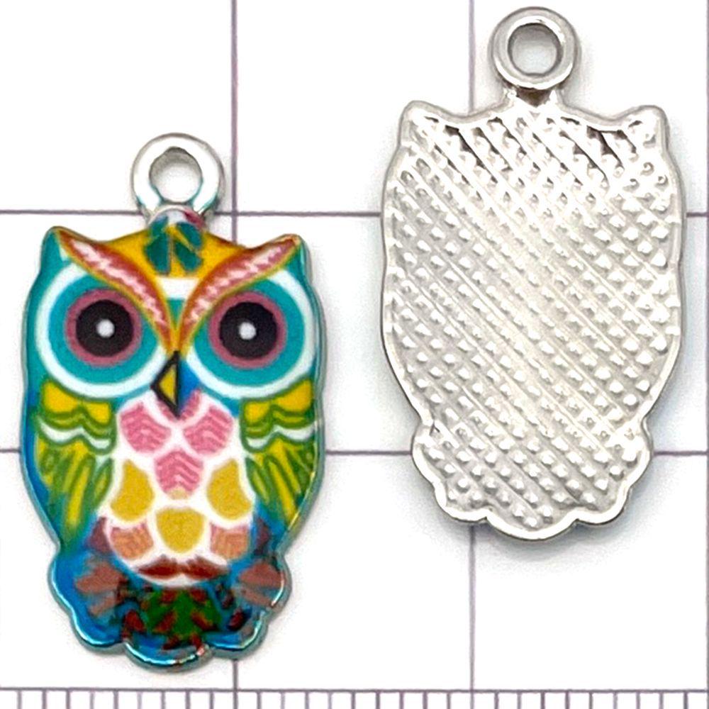 Colorful Owl Enamel Charms, 20pcs - Alloy Pendants for DIY Bracelets & Necklaces