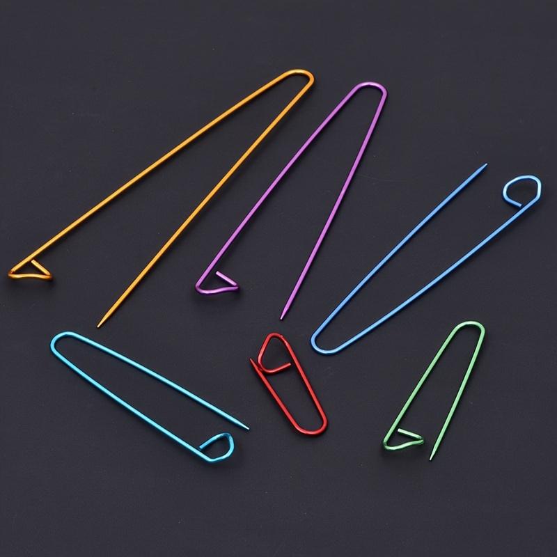 6-Piece Set of Mixed Color Super Large Safety Pins for Knitting & Crochet Notions - DIY Handmade Yarn Markers, Stitch Holders for Knitting Tool