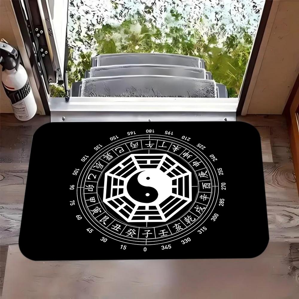 Charming Happy Camper RV Themed Area Rug Stylish Vintage Travel Trailer Print Floor Mat for Living Room Bedroom Camping Decor