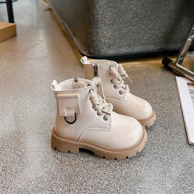 Kinder Martin Stiefel Frühling und Herbst Neue Jungenschuhe Mädchen Stiefel Kurze Stiefel Lederstiefel Baby Britischer Stil Einzelne Stiefel