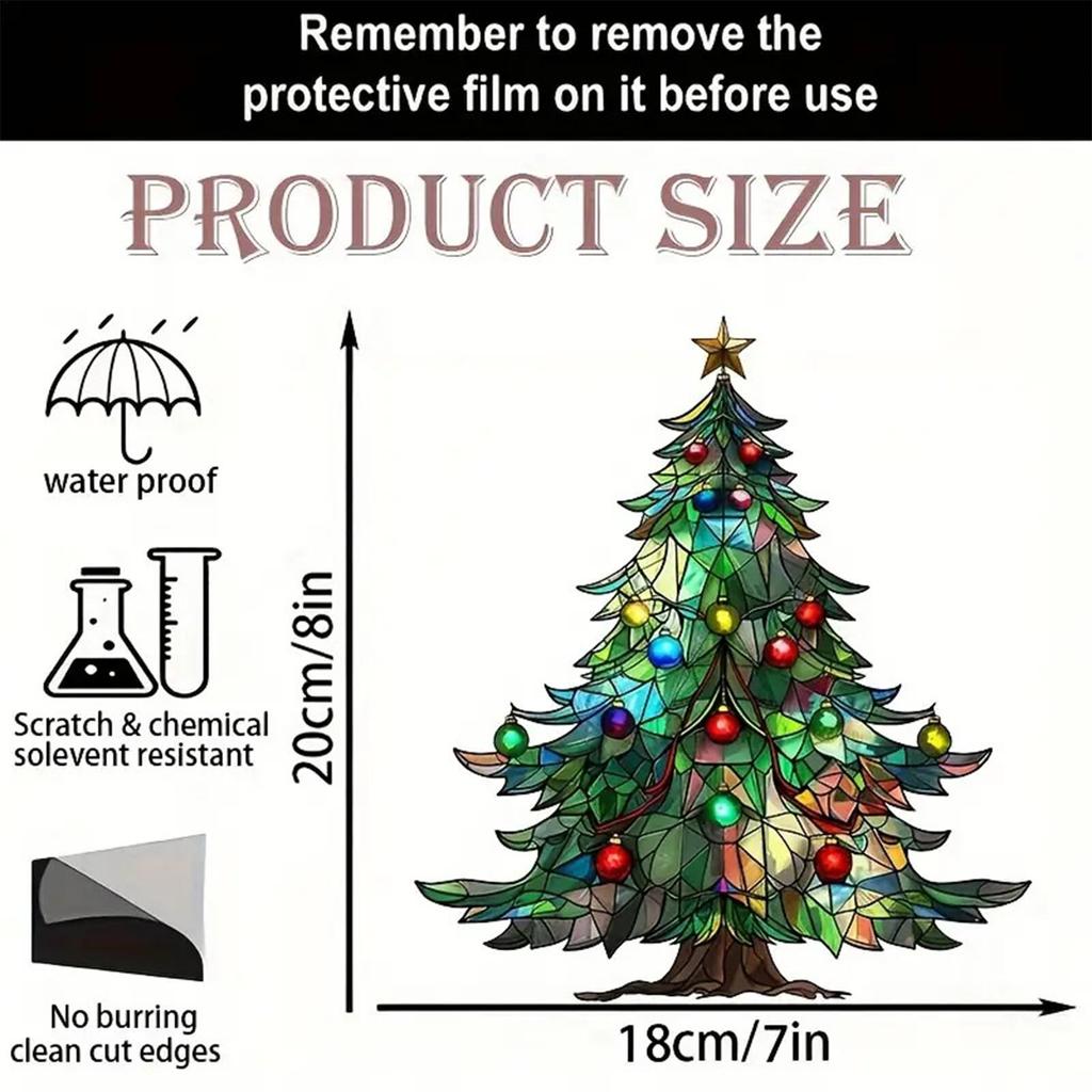 Christmas Tree Acrylic Hanging Ornament for Window Suncatcher Merry Christmas Decor for 2025 Xmas Navidad Party Supplies