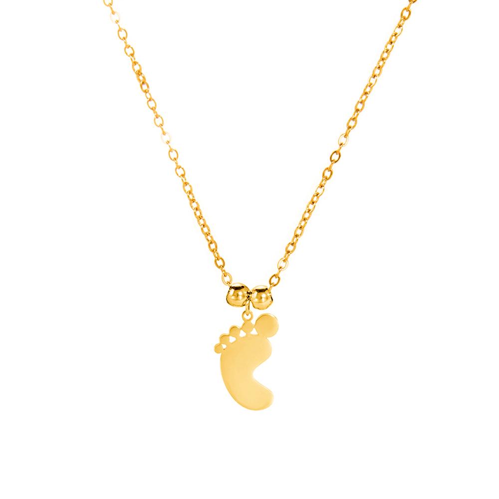 

Lemegeton Custom Baby Feet Necklace Personalized Footprint Pendant Gold Color Stainless Steel Date Letter Necklaces Jewelry No Engrave Name&1 name серебряный