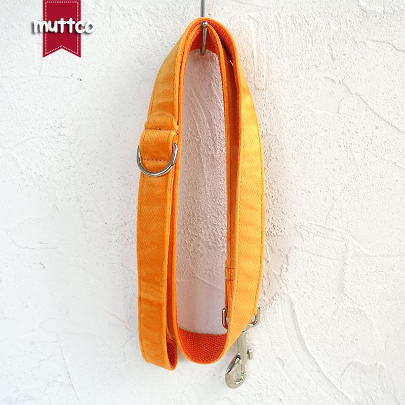 MUTTCO Double Layer Orange Fleece Dog Collar & Leash Set UDL-147 Large
