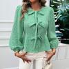 Autumn and Winter Tops for Women Casual Puff Sleeves Round Neck Loose Long Sleeve Shirts for Women
