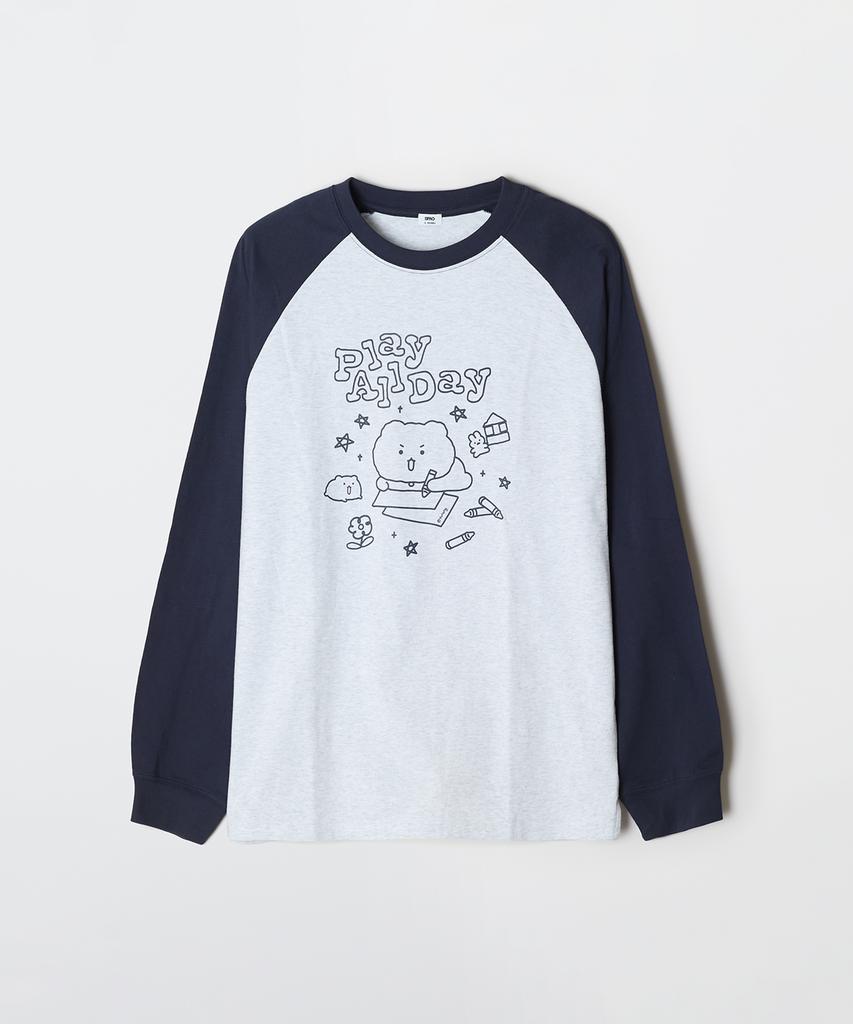 Seupao [Manggeureojin Gom] Long Sleeve T-Shirt (Melange Gray)_Splag23U03