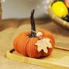 Mini Strikkede Gresskar Skrivebordspynt Høststoff Kunstige Gresskar Håndverk for Høst Takkefest Innhøstingsfestival Halloween Hjemmedekor