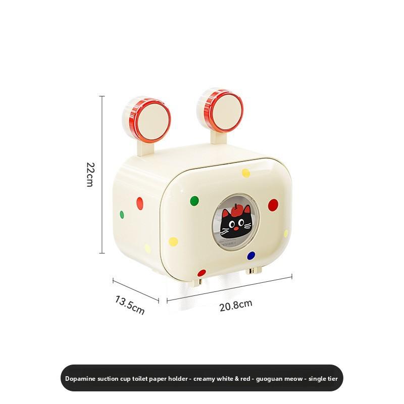 Plastic Suction Bathroom Toilet Paper Holder Wall Mount With Waterproof Design For Home Use