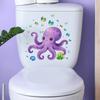 Glow-In-The-Dark Painted Octopus Toilet Sticker Self-Adhesive Removable Wall Decals Home Decor Luminous Car Sticker